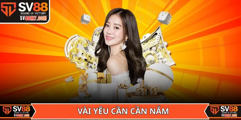 Vài yêu cần cần nắm trước khi đăng ký SV88